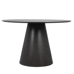 Giga Meubel Eettafel Rond - Zwart - 120x120x75cm - 2-4 Personen - Fynn Outlet