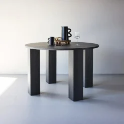 Fjôrd Eettafel Rond - Zwart - 120x120x75cm - Juno Sale