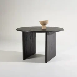 Fjôrd Eettafel Rond - Zwart MDF - 120x120x75cm - Björholmen Online