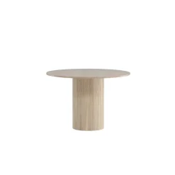 Fjôrd Eettafel Rond Beige 110cm - Fineer - Scandinavisch