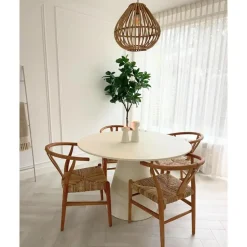 Giga Meubel Eettafel Rond 120cm - Beige - Betonlook - Eettafel Sep Hot