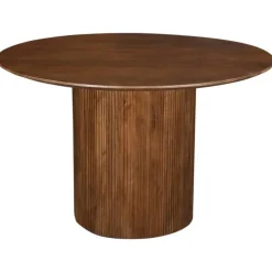 Giga Meubel Eettafel Rond Ø120cm - Bruin Mangohout - Jaime