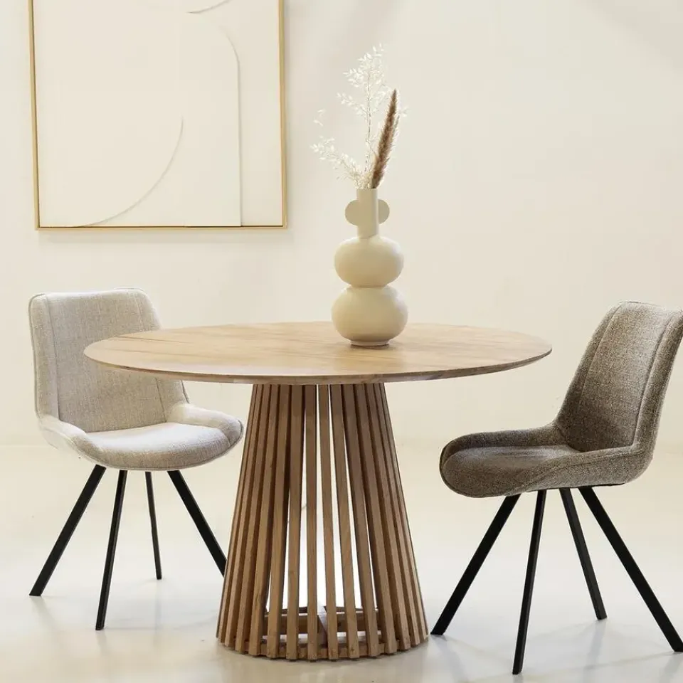 Giga Meubel Eettafel Rond Ø120cm - Naturel Acaciahout - 2-4 Personen - Seppe Outlet