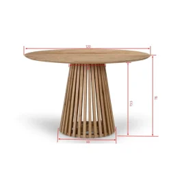 Giga Meubel Eettafel Rond Ø120cm - Naturel Acaciahout - 2-4 Personen - Seppe Outlet