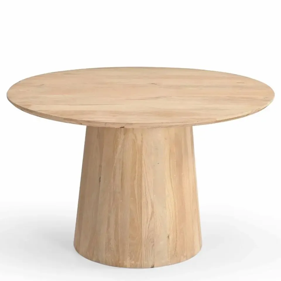 Giga Meubel Eettafel Rond 120cm - Naturel Mangohout - 2-4 Personen New