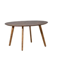 Giga Meubel Eettafel Rond 130cm - Naturel - Mangohout - Tafel Oslo