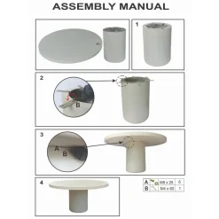 Giga Meubel Eettafel Rond 150cm - Wit Eco Composiet - Betonlook - Eden Sale