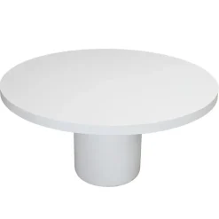 Giga Meubel Eettafel Rond 120cm - Wit Eco Composiet - Betonlook - Eden Outlet