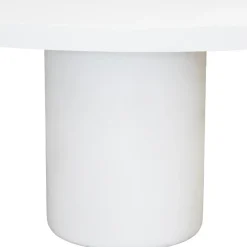 Giga Meubel Eettafel Rond 120cm - Wit Eco Composiet - Betonlook - Eden Outlet