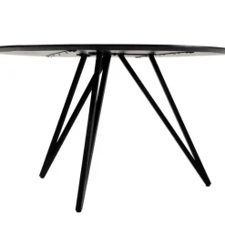 Giga Meubel Eettafel Rond 130cm - Zwart Metaal - 4-6 Personen - Marly Best