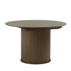 Giga Living Eettafel Rond Donkerbruin - Uitschuifbaar - Ø120-167cm - Nola Online