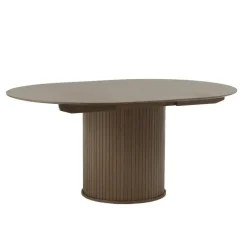 Giga Living Eettafel Rond Donkerbruin - Uitschuifbaar - Ø120-167cm - Nola Online
