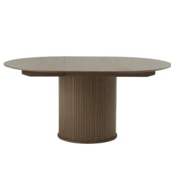 Giga Living Eettafel Rond Donkerbruin - Uitschuifbaar - Ø120-167cm - Nola Online