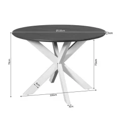 StarFurn Eettafel Rond Naturel Hout - 130x130x76cm - Madison