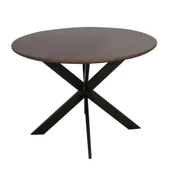 StarFurn Eettafel Rond Walnoot/Zwart - 150x150x76cm - Madison Hot