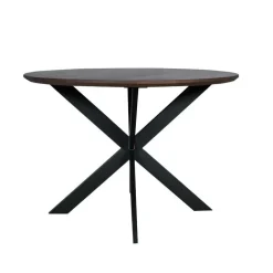StarFurn Eettafel Rond Walnoot/Zwart - 150x150x76cm - Madison Hot