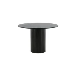 Fjôrd Eettafel Rond Zwart 110cm - Fineer - Scandinavisch Clearance