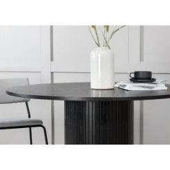 Fjôrd Eettafel Rond Zwart 110cm - Fineer - Scandinavisch Clearance
