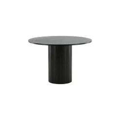 Fjôrd Eettafel Rond Zwart 110cm - Fineer - Scandinavisch Clearance