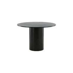 Fjôrd Eettafel Rond Zwart 110cm - Fineer - Scandinavisch Clearance