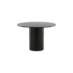 Fjôrd Eettafel Rond Zwart 110cm - Fineer - Scandinavisch Clearance