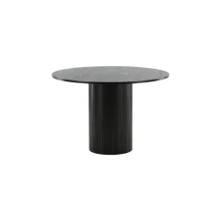 Fjôrd Eettafel Rond Zwart 110cm - Fineer - Scandinavisch Clearance
