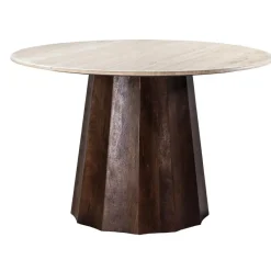 Giga Meubel Eettafel Travertin Ø150cm - Japandi Stijl - Tafel Lucio New