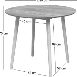 Nordlys Eettafel voor 4 personen van massief grenen D90 Best