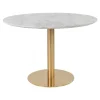 House Nordic Eettafel Wit Ø110cm - Gouden Onderstel - Bolzano
