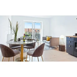 House Nordic Eettafel Wit Ø110cm - Gouden Onderstel - Bolzano