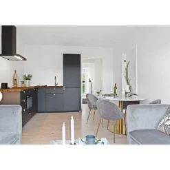 House Nordic Eettafel Wit Ø110cm - Gouden Onderstel - Bolzano