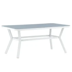Fjôrd Eettafel Wit Grijs Glas - 160x90x74cm - Virya Best