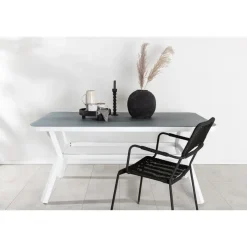 Fjôrd Eettafel Wit Grijs Glas - 160x90x74cm - Virya Best