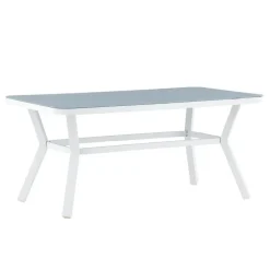 Fjôrd Eettafel Wit Grijs Glas - 160x90x74cm - Virya Best