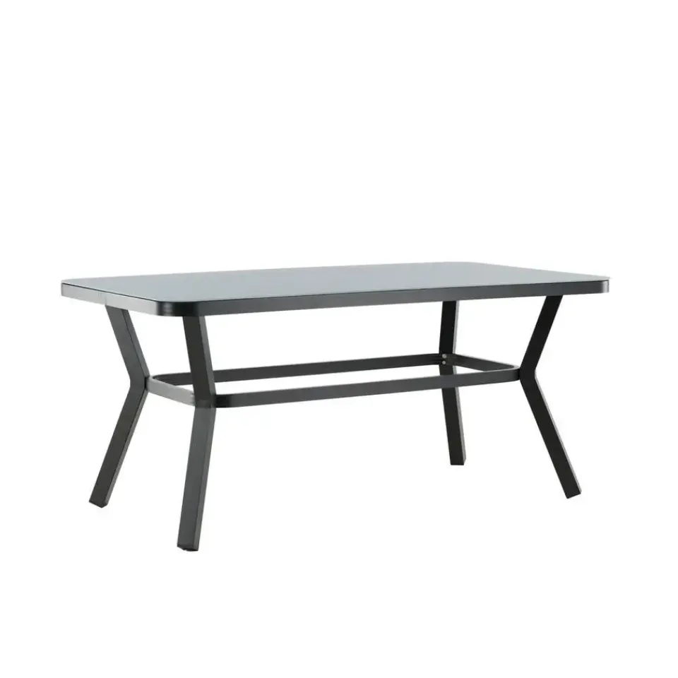 Fjôrd Eettafel Wit Grijs Glas - 200x100x74cm - Virya Best