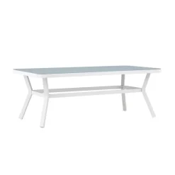 Fjôrd Eettafel Wit Grijs Glas - 200x100x74cm - Virya Best