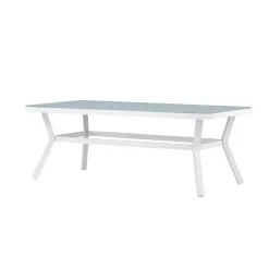 Fjôrd Eettafel Wit Grijs Glas - 200x100x74cm - Virya Best