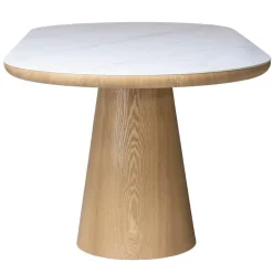 Giga Meubel Eettafel Wit Keramiek/Naturel - 200x90x77cm - Alba Clearance