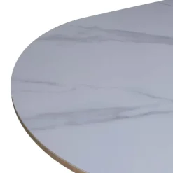 Giga Meubel Eettafel Wit Keramiek/Naturel - 200x90x77cm - Alba Clearance