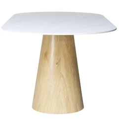 Giga Meubel Eettafel Wit Keramiek/Naturel - 200x90x75cm - Madia Best