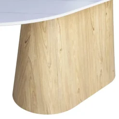 Giga Meubel Eettafel Wit Keramiek/Naturel - 200x90x75cm - Madia Best
