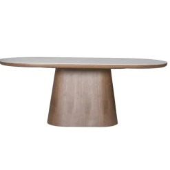 Giga Meubel Eettafel Wit Keramiek/Walnoot - 200x90x77cm - Alba