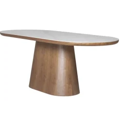 Giga Meubel Eettafel Wit Keramiek/Walnoot - 200x90x77cm - Alba