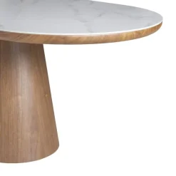 Giga Meubel Eettafel Wit Keramiek/Walnoot - 200x90x77cm - Alba