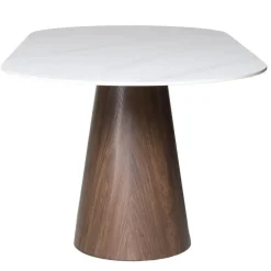 Giga Meubel Eettafel Wit Keramiek/Walnoot - 200x90x75cm - Madia Sale