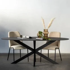 Giga Meubel Eettafel Zwart Fenix Metaal - 200x90x76cm - Harper