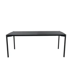 Fjôrd Eettafel Zwart Hout - 190x90x75cm - Pelle New
