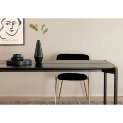 Fjôrd Eettafel Zwart Hout - 190x90x75cm - Pelle New
