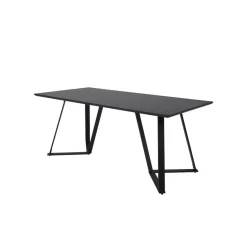 Fjôrd Eettafel Zwart Hout - 180x90x75cm - Marina Discount