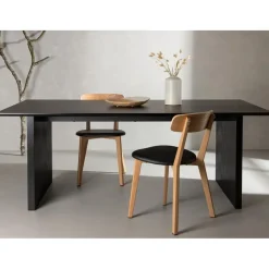 Fjôrd Eettafel Zwart Hout - 200x100x75cm - Vail Discount